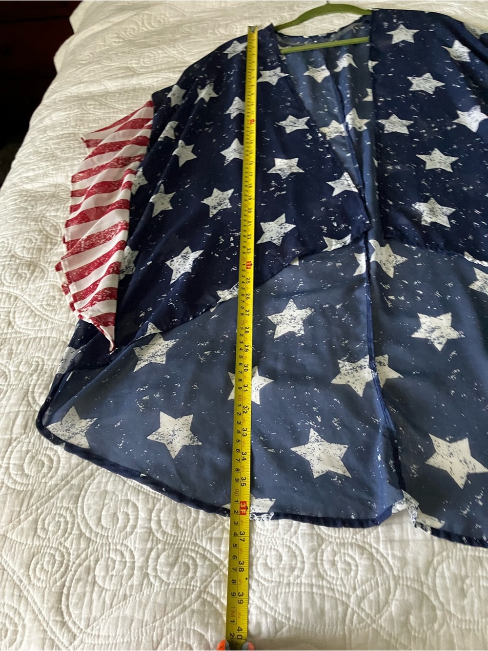 Wallflower Sheer American Flag Kimono Stars & Stripes Patriotic Size M - Picture 7 of 8